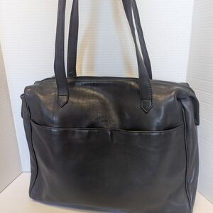 Vintage Bass Professional Black Leather Women's Over the Shoulder Tote Bag